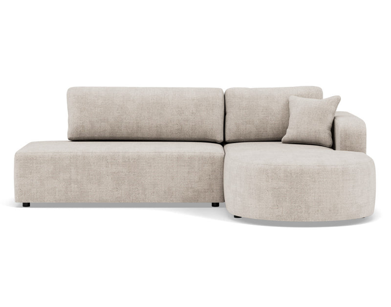 Miro - Convertible Corner Sofa With Box - 4 Seater - Textured Velvet - Beige