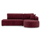 Miro - Canapé D'Angle Convertible Avec Coffre - 4 Places - Velours Texturé - Prune