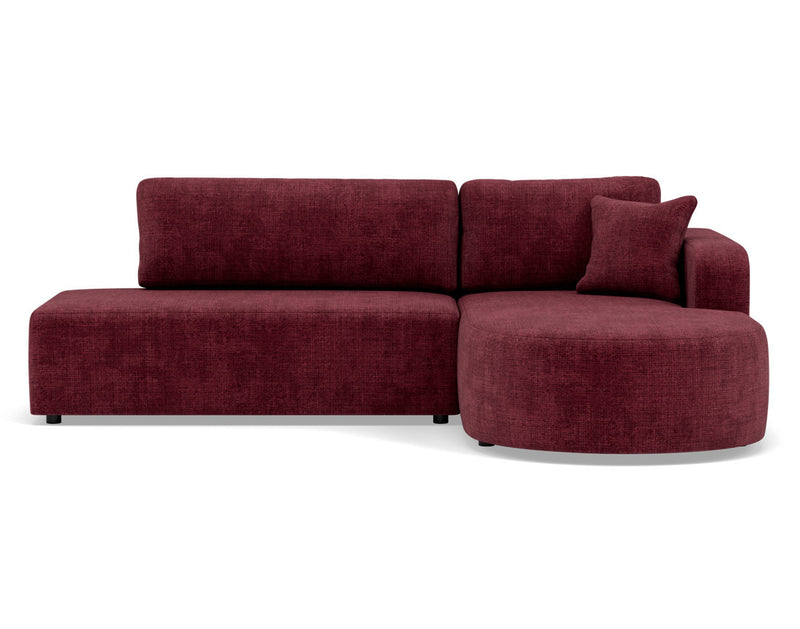 Miro - Convertible Corner Sofa With Box - 4 Seater - Textured Velvet - Plum
