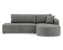 Miro - Convertible Corner Sofa With Box - 4 Seater - Textured Velvet - Gray