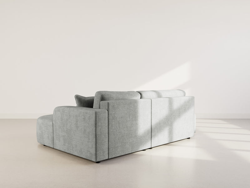 Miro - Convertible Corner Sofa With Box - 4 Seater - Textured Velvet - Gray