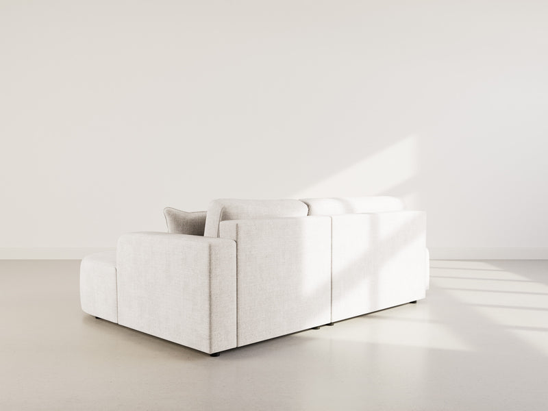 Miro - Convertible Corner Sofa With Box - 4 Seater - Textured Velvet - Beige