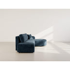 Miro - Convertible Corner Sofa with Storage - 4-Seater - Textured Velvet - Blue