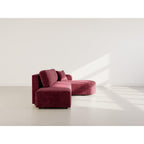 Miro - Canapé D'Angle Convertible Avec Coffre - 4 Places - Velours Texturé - Prune