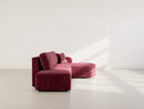 Miro - Convertible Corner Sofa With Box - 4 Seater - Textured Velvet - Plum