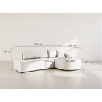 Miro - Canapé D'Angle Convertible Avec Coffre - 4 Places - Velours Texturé - Prune
