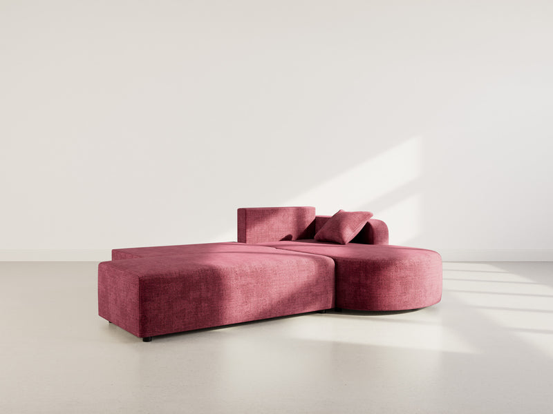 Miro - Convertible Corner Sofa With Box - 4 Seater - Textured Velvet - Plum