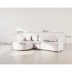 Miro - Canapé D'Angle Convertible Avec Coffre - 4 Places - Velours Texturé - Prune