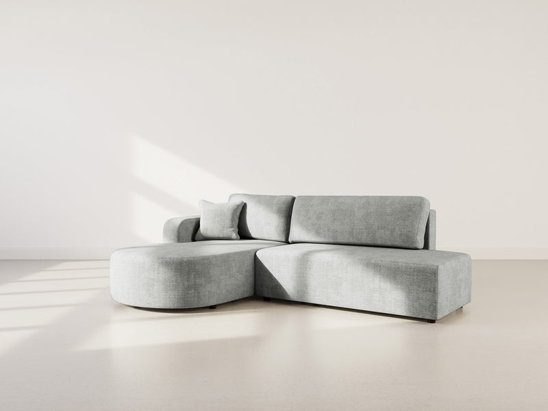 Miro - Convertible Corner Sofa With Box - 4 Seater - Textured Velvet - Gray
