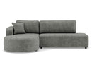 Miro - Convertible Corner Sofa With Box - 4 Seater - Textured Velvet - Gray
