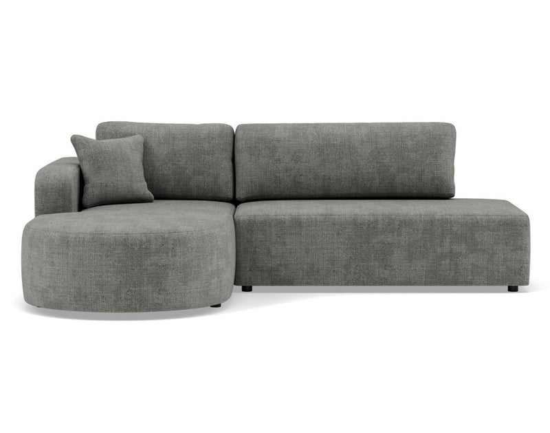 Miro - Convertible Corner Sofa With Box - 4 Seater - Textured Velvet - Gray