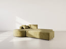 Miro - Convertible Corner Sofa with Chest - 4 Seater - Textured Velvet - Olive Green