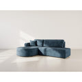 Miro - Convertible Corner Sofa with Storage - 4-Seater - Textured Velvet - Blue