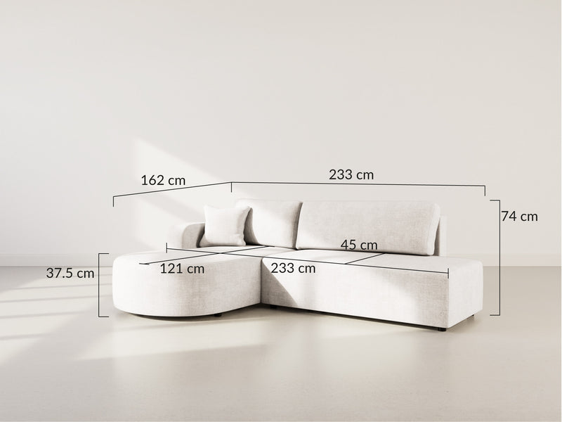 Miro - Convertible Corner Sofa With Box - 4 Seater - Textured Velvet - Gray