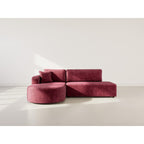 Miro - Canapé D'Angle Convertible Avec Coffre - 4 Places - Velours Texturé - Prune