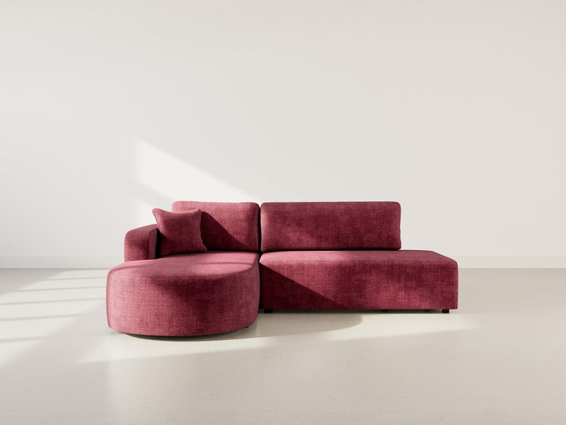 Miro - Convertible Corner Sofa With Box - 4 Seater - Textured Velvet - Plum