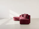 Miro - Convertible Corner Sofa With Box - 4 Seater - Textured Velvet - Plum