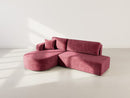 Miro - Convertible Corner Sofa With Box - 4 Seater - Textured Velvet - Plum
