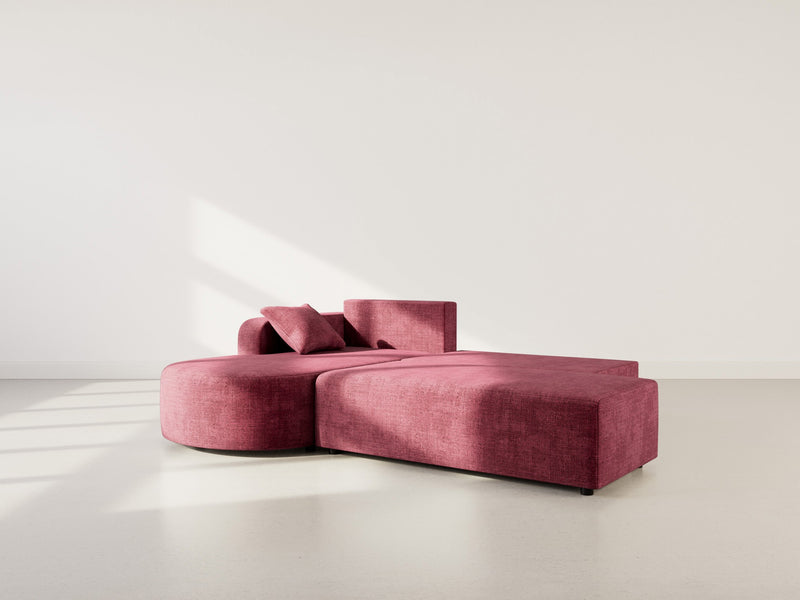 Miro - Convertible Corner Sofa With Box - 4 Seater - Textured Velvet - Plum
