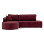 Miro - Canapé D'Angle Convertible Avec Coffre - 4 Places - Velours Texturé - Prune