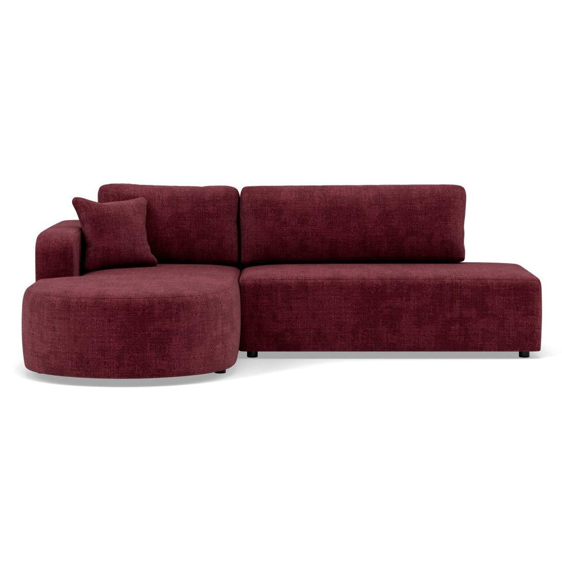 Miro - Canapé D'Angle Convertible Avec Coffre - 4 Places - Velours Texturé - Prune
