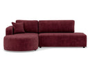 Miro - Convertible Corner Sofa With Box - 4 Seater - Textured Velvet - Plum