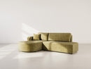 Miro - Convertible Corner Sofa with Chest - 4 Seater - Textured Velvet - Olive Green