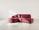 Miro - Convertible Corner Sofa With Box - 4 Seater - Textured Velvet - Plum
