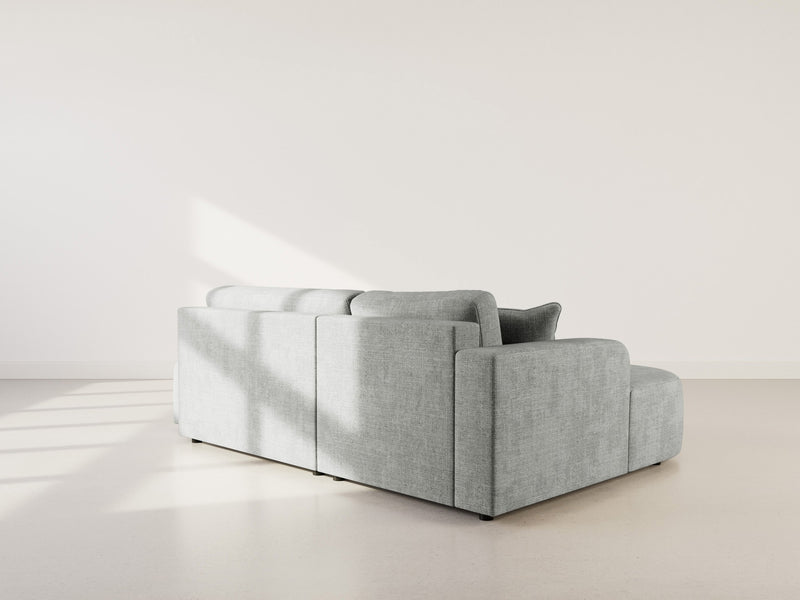 Miro - Convertible Corner Sofa With Box - 4 Seater - Textured Velvet - Gray