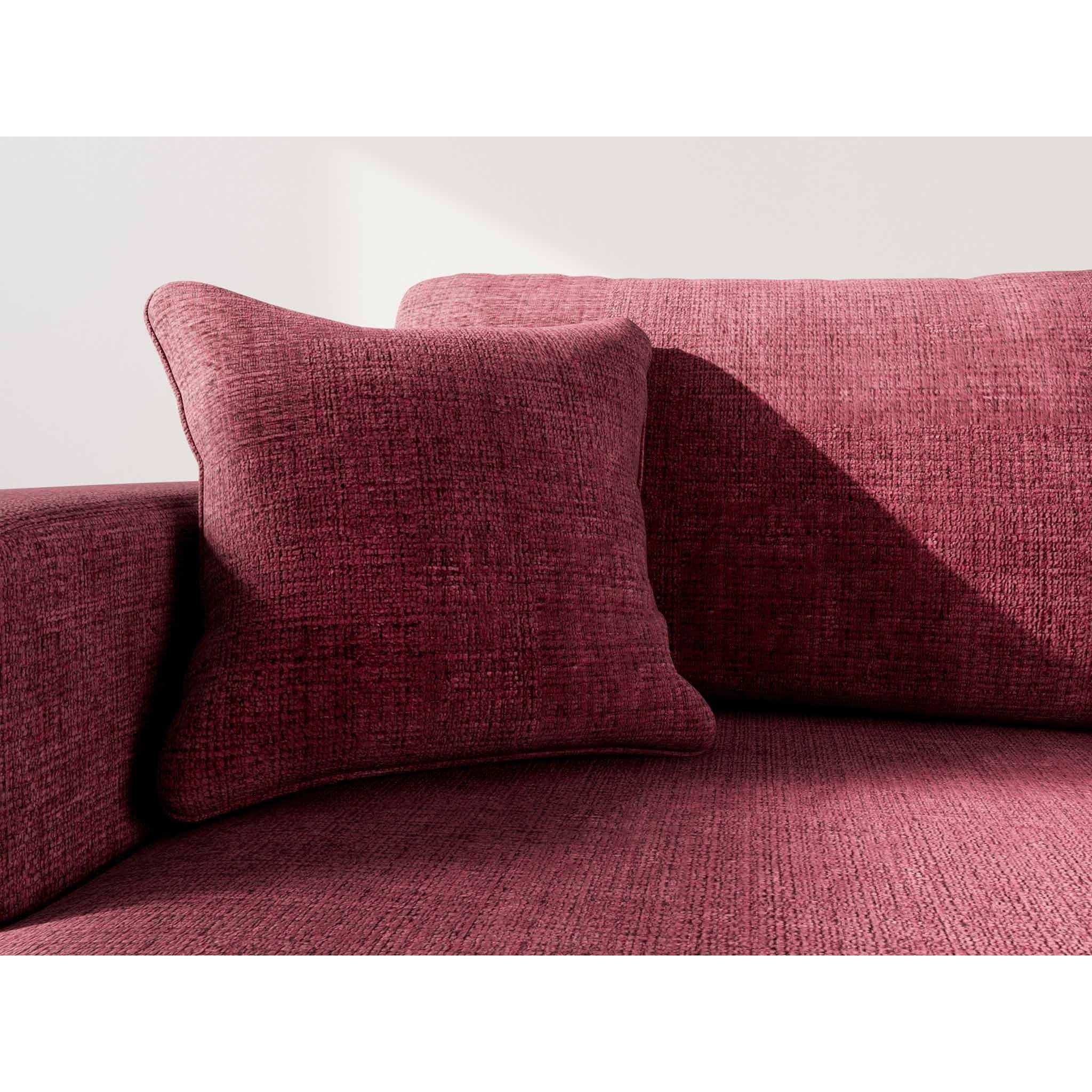 Miro - Canapé D'Angle Convertible Avec Coffre - 4 Places - Velours Texturé - Prune