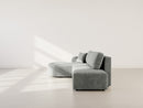 Miro - Convertible Corner Sofa With Box - 4 Seater - Textured Velvet - Gray