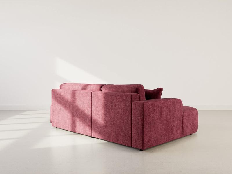 Miro - Convertible Corner Sofa With Box - 4 Seater - Textured Velvet - Plum