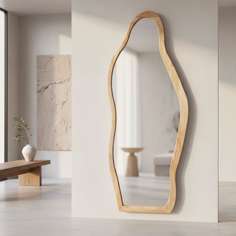 Solea - Espejo Orgánico - Madera - Madera Clara