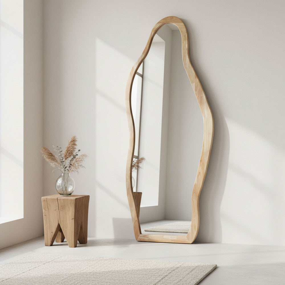Solea - Espejo Orgánico - Madera - Madera Clara