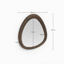 Miroir organique Yoko en placage noyer, D100 cm