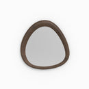Miroir organique Yoko en placage noyer, D100 cm