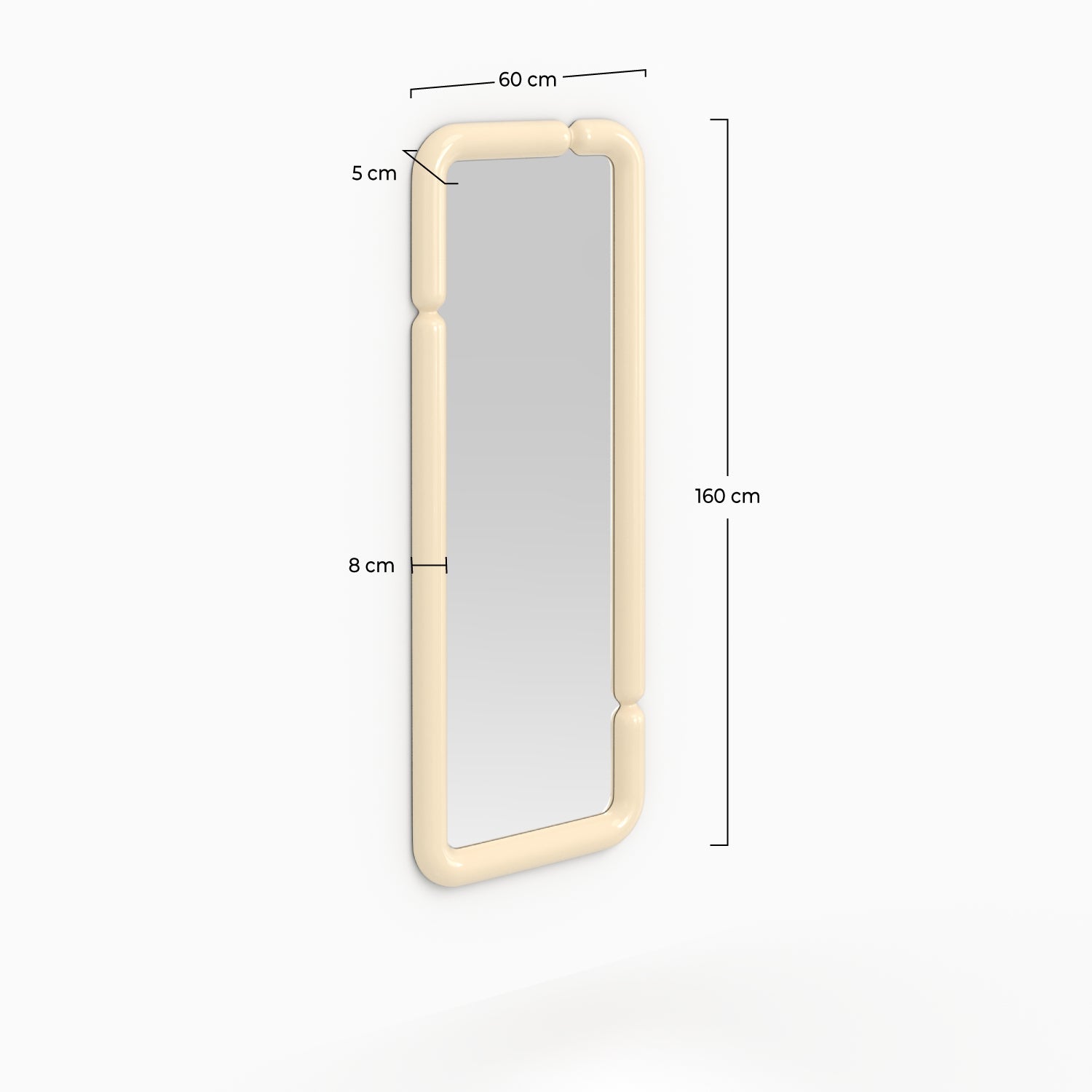Seda - Espejo rectangular lacado blanco