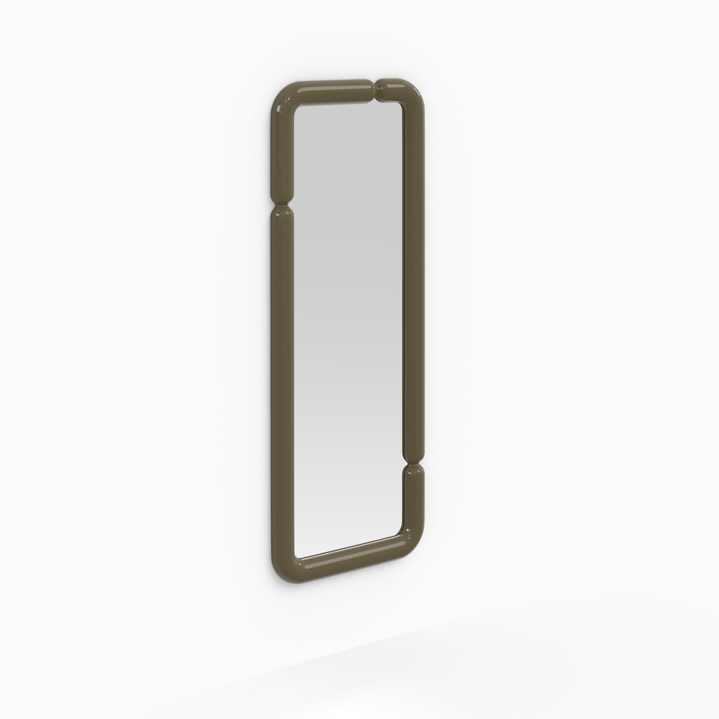 Seda - Espejo rectangular lacado en verde caqui