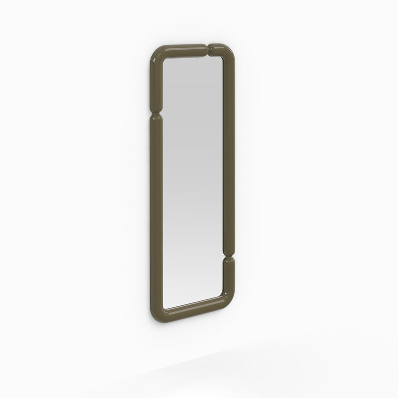 Miroir rectangulaire Silk laqué vert kaki 160 x 60 cm
