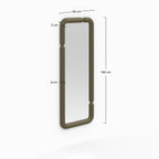 Seda - Espejo rectangular lacado en verde caqui