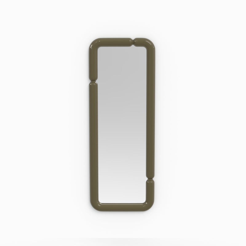 Miroir rectangulaire Silk laqué vert kaki 160 x 60 cm