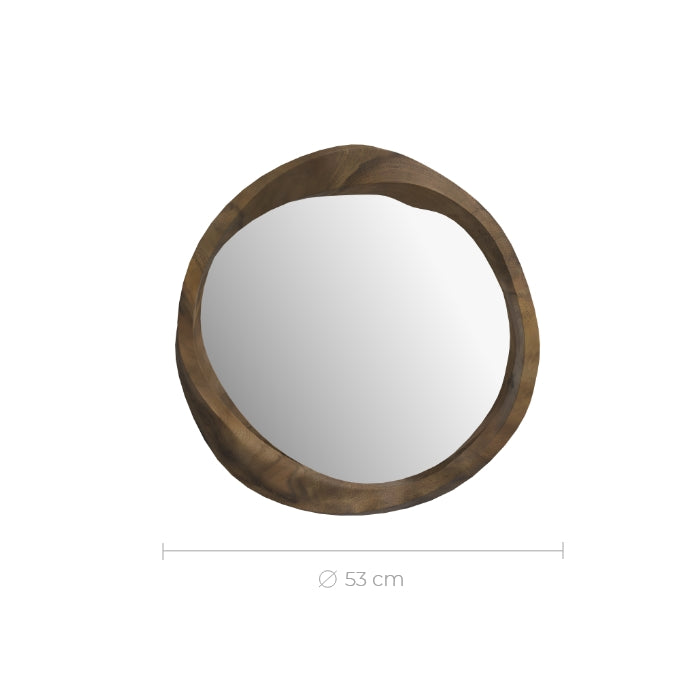 Miroir Yong en bois de suar D53 cm