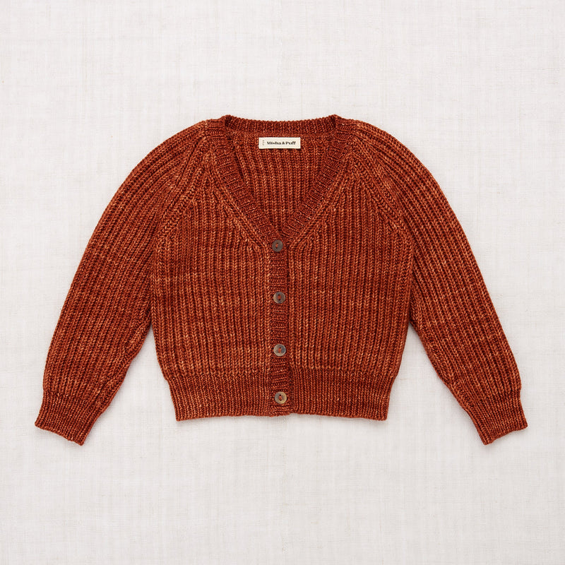 Cardigan Fisherman henna - Sélection Misha & Puff à retrouver sur www.amaetc.com, concept store eco friendly pour enfants