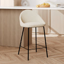 Chaise pour îlot central Misty effet laine bouclette blanche 65 cm