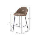 Chaise de bar mi-hauteur Misty marron 65cm (lot de 2)
