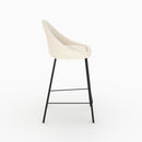 Chaise pour îlot central Misty effet laine bouclette blanche 65 cm