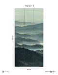 Misty Line Mural - Mossy Green