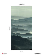 Misty Line Mural - Mossy Green