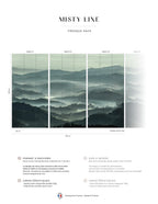 Misty Line Mural - Mossy Green