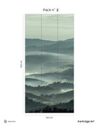 Misty Line Mural - Mossy Green